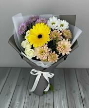 Букет цветов из:  Розы, Герберы и Хризантемы в ВНИИССе