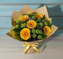Букет цветов из:  Герберы и Хризантемы в ВНИИССе