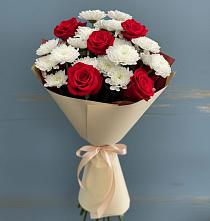 Букет цветов из:  Розы и Хризантемы в ВНИИССе