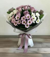 Букет цветов из:  Хризантемы и Розы в ВНИИССе