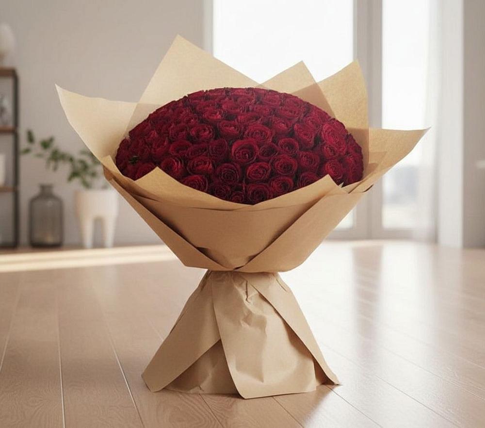 Букет 101 Красная роза в ВНИИССе