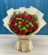 Букет цветов из:  Розы и Хризантемы в ВНИИССе