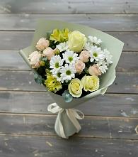 Букет цветов из:  Альстромерии, Розы и Хризантемы в ВНИИССе