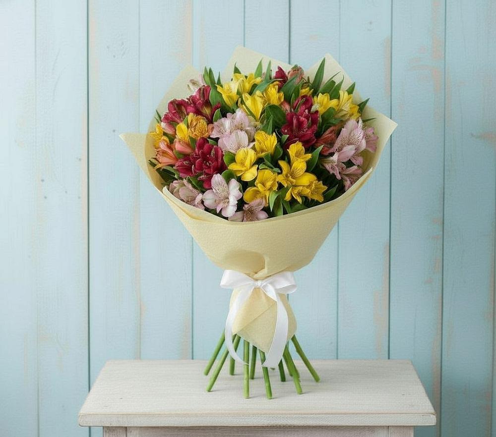 Букет цветов из: Альстромерии в ВНИИССе