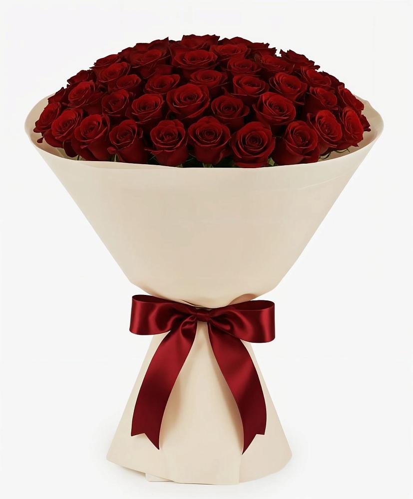 Букет 101 Бордовая роза Блэк Бакарра в ВНИИССе